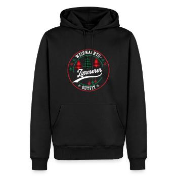Weihnachten Zimmerer Zimmerei XMAS Outfit - Männer Premium Bio Hoodie - Schwarz - Vorne - Nico (187cm)