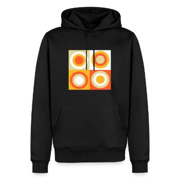 Années 70 Motif Rétro Hippie Fleurs Puissance - Sweat à capuche Premium bio Homme - noir - Devant - Nico (187cm)