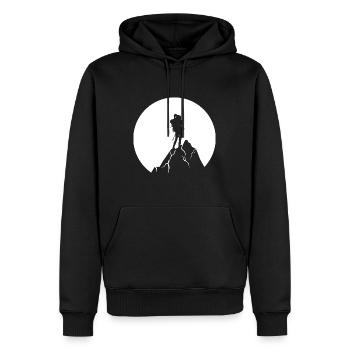 Mond - Wandern - (5) - Männer Premium Bio Hoodie - Schwarz - Vorne - Nico (187cm)