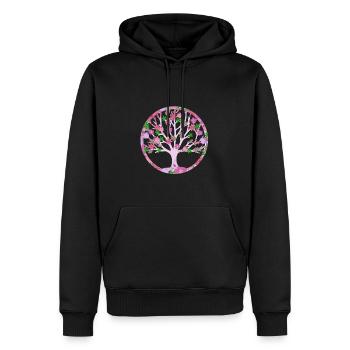 Baum des Lebens ,Lebensbaum,Graffiti,blumen - Männer Premium Bio Hoodie - Schwarz - Vorne - Nico (187cm)