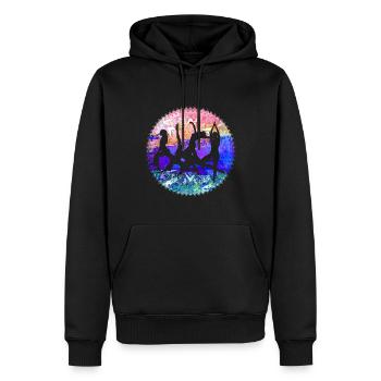 Yoga,Femme,Stretching,Sports,Power Yoga,Mandala - Sweat à capuche Premium bio Homme - noir - Devant - Nico (187cm)