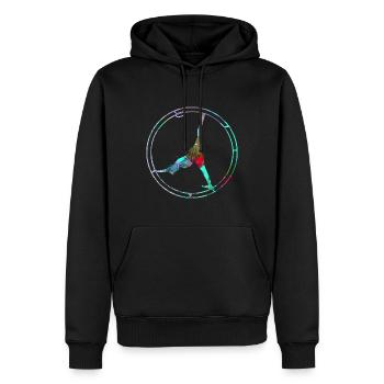Rhönrad,Vélo,Tournoi, Sportif,Coloré,Graffiti - Sweat à capuche Premium bio Homme - noir - Devant - Nico (187cm)
