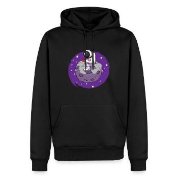 Astronauten trinkt Kaffee Kaffeesüchtiger - Männer Premium Bio Hoodie - Schwarz - Vorne - Nico (187cm)