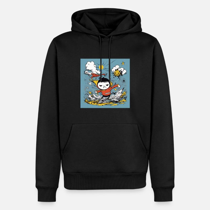 Held, Teppich, Fliegen - Männer Premium Bio Hoodie - Schwarz