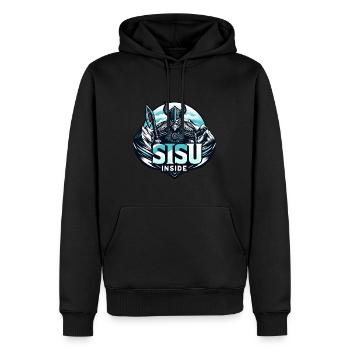 Sisu à l’intérieur - Sweat à capuche Premium bio Homme - noir - Devant - Nico (187cm)