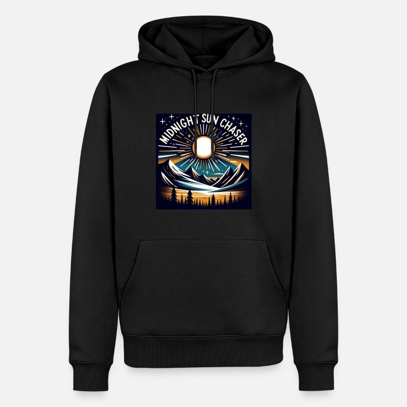 Mitternachtssonne Jäger - Männer Premium Bio Hoodie - Schwarz
