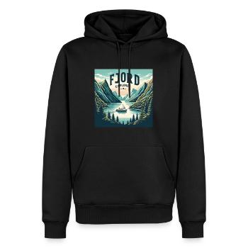 Fjord-Entdecker - Männer Premium Bio Hoodie - Schwarz - Vorne - Nico (187cm)