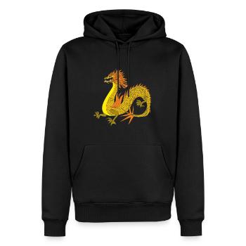 Chinese gold Dragon - Männer Premium Bio Hoodie - Schwarz - Vorne - Nico (187cm)