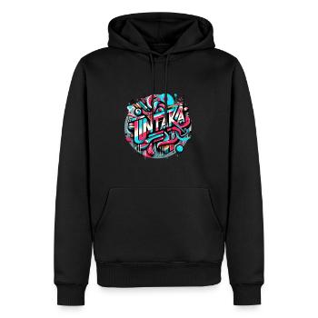 collection untaka wear - Sweat à capuche Premium bio Homme - noir - Devant - Nico (187cm)