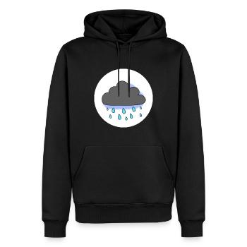 Ours porte-bonheur, Costume, Pluie, Nuage gris - Sweat à capuche Premium bio Homme - noir - Devant - Nico (187cm)