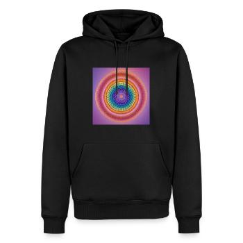 Beau mandala circulaire - Sweat à capuche Premium bio Homme - noir - Devant - Nico (187cm)