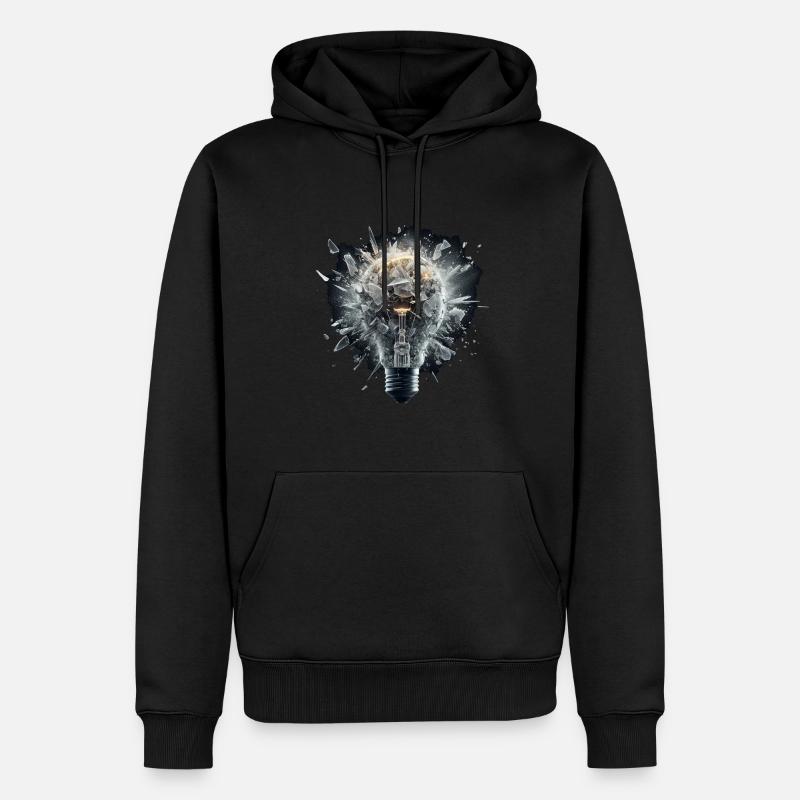 Explodierende Birne - Männer Premium Bio Hoodie - Schwarz