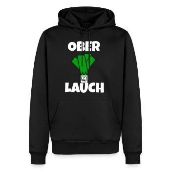 Ober Lauch | Lauch | Muskelmann - Männer Premium Bio Hoodie - Schwarz - Vorne - Nico (187cm)
