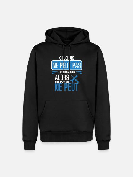 ne peut pas le réparer si Louis - Sweat à capuche Premium bio Homme - noir