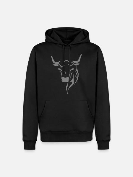 Bull's head - Men’s Premium Organic Hoodie - black