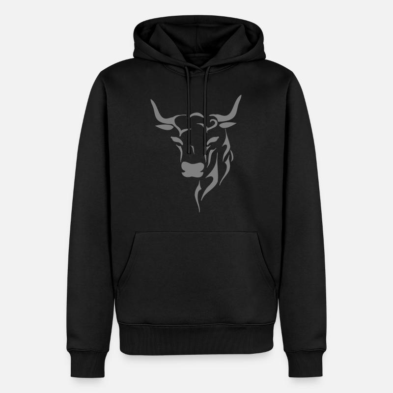 Stierkopf - Männer Premium Bio Hoodie - Schwarz