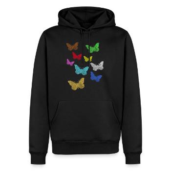 Butterflies Schmetterlinge - Männer Premium Bio Hoodie - Schwarz - Vorne - Nico (187cm)