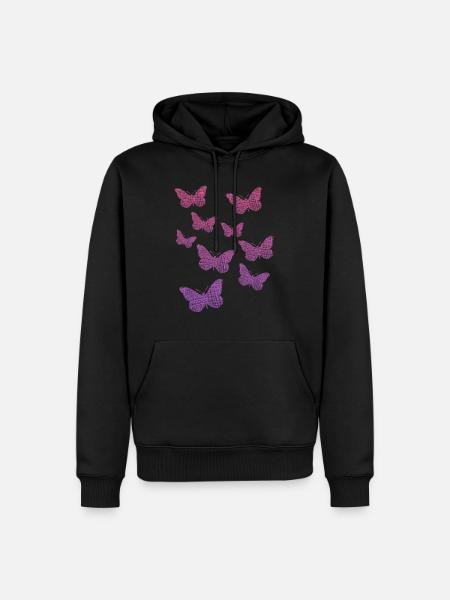 Butterflies - Männer Premium Bio Hoodie - Schwarz