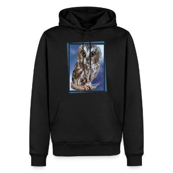 Nördliche Eule - Männer Premium Bio Hoodie - Schwarz - Vorne - Nico (187cm)