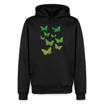 Schmetterling Geschenk green butterflies - Männer Premium Bio Hoodie - Schwarz - Vorne - Nico (187cm)