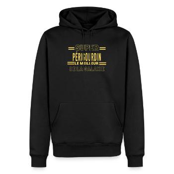 Meilleur de la galaxie PÉRIGOURDIN - Sweat à capuche Premium bio Homme - noir - Devant - Nico (187cm)