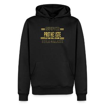 Meilleur de la galaxie PROTHESISTE - Sweat à capuche Premium bio Homme - noir - Devant - Nico (187cm)