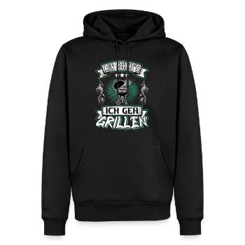 Grill Grillen Griller BBQ Spruch Lustig Humor - Männer Premium Bio Hoodie - Schwarz - Vorne - Nico (187cm)