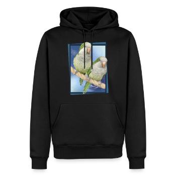 Perruche d’Argentine - Sweat à capuche Premium bio Homme - noir - Devant - Nico (187cm)