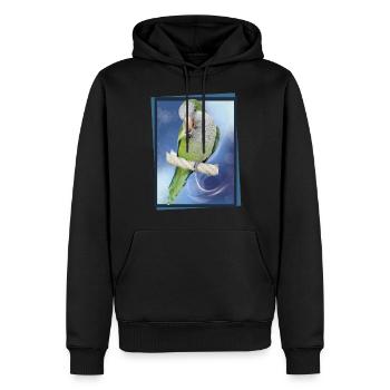 Perruche d’Argentine - Sweat à capuche Premium bio Homme - noir - Devant - Nico (187cm)