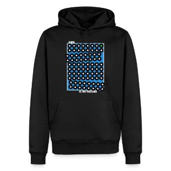 Vinyl is my Passion white blue - Men’s Premium Organic Hoodie - black - Front - Nico (187cm)