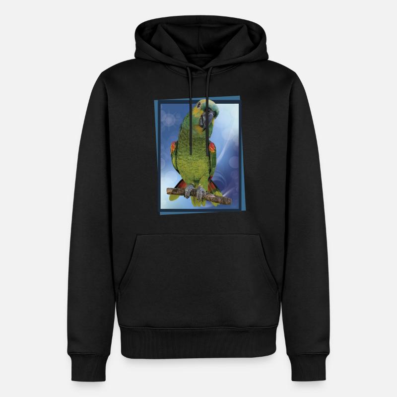 L’amazone à front bleu - Sweat à capuche Premium bio Homme - noir