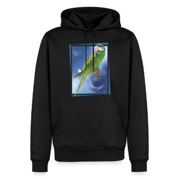 Le noble ara - Sweat à capuche Premium bio Homme - noir - Devant - Nico (187cm)