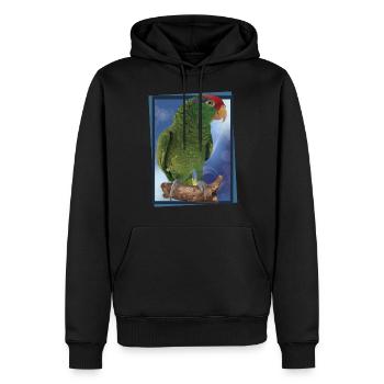 Le perroquet Tamaulipas - Sweat à capuche Premium bio Homme - noir - Devant - Nico (187cm)