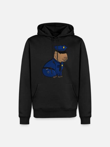 Policeman Capybara - Men’s Premium Organic Hoodie - black