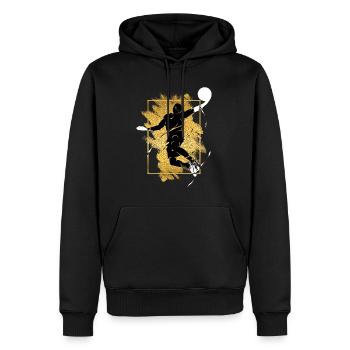 Basketteur Basketteur Dunking Gold Splash - Sweat à capuche Premium bio Homme - noir - Devant - Nico (187cm)