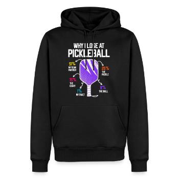 Warum ich Pickleball verliere Funny Pickleballer - Männer Premium Bio Hoodie - Schwarz - Vorne - Nico (187cm)