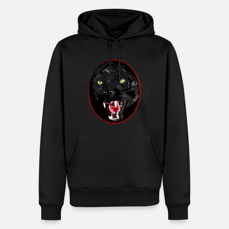 Chat de proie noir - Sweat à capuche Premium bio Homme - noir