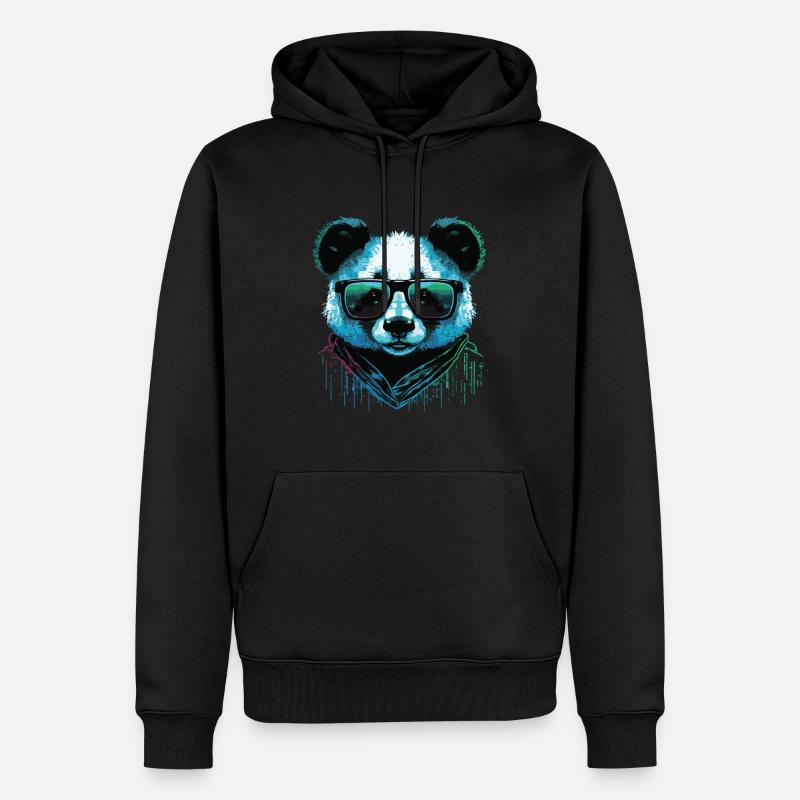 Cool Panda - Männer Premium Bio Hoodie - Schwarz
