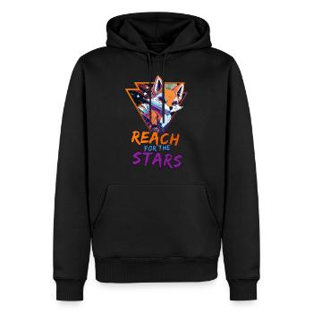 CYBER FOX - Sweat à capuche Premium bio Homme - noir - Devant - Nico (187cm)