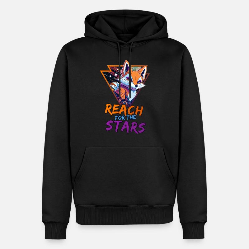 CYBER FOX - Männer Premium Bio Hoodie - Schwarz