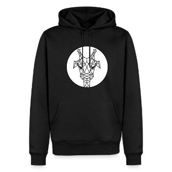 Geo-giraffe - Men’s Premium Organic Hoodie - black - Front - Nico (187cm)