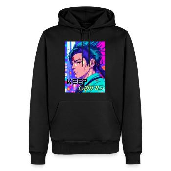 Keep Going ( Version Man ) - Men’s Premium Organic Hoodie - black - Front - Nico (187cm)
