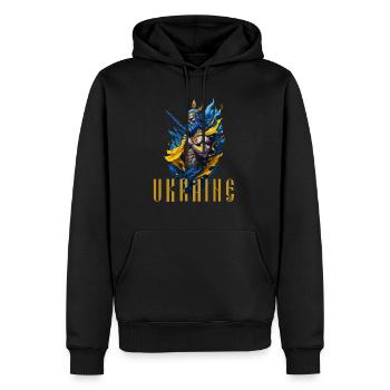 Ukraine Warrior Stop War - Sweat à capuche Premium bio Homme - noir - Devant - Nico (187cm)