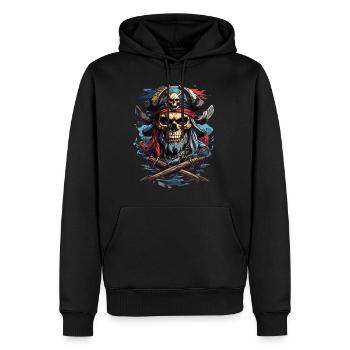 Pirate's Skull: Dark Pirate Tradition - Men’s Premium Organic Hoodie - black - Front - Nico (187cm)