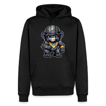 Gorille mignon - Sweat à capuche Premium bio Homme - noir - Devant - Nico (187cm)
