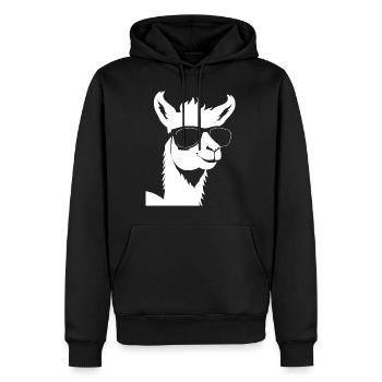 Funny Alpaca Wearing Sunglasses Cool Alpacas - Men’s Premium Organic Hoodie - black - Front - Nico (187cm)