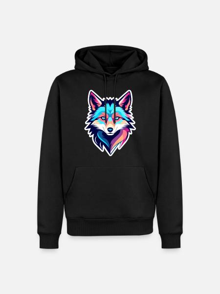 Wolf Drawing - Men’s Premium Organic Hoodie - black