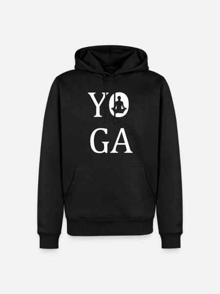 Yoga - Männer Premium Bio Hoodie - Schwarz