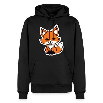 Fox Illustration - Men’s Premium Organic Hoodie - black - Front - Nico (187cm)