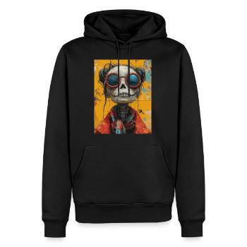 The Woman - Skull, Totenkopf, Pentagramm - Männer Premium Bio Hoodie - Schwarz - Vorne - Nico (187cm)